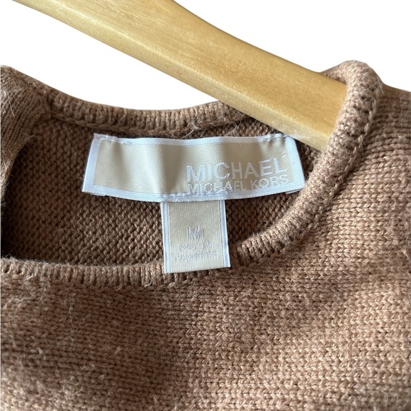 Michael Kors Hi-Lo Brown Back Zip Sweater - Picture 4 of 4